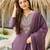Purple color ceremonial wear viscose fabric readymade kurta set