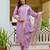 Lavender color ceremonial wear viscose gadhwal fabric readymade kurta set