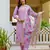Lavender color ceremonial wear viscosee gadhwal fabric readymade kurta set