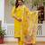 Mustard color ceremonial wear viscose gadhwal fabric readymade kurta set