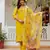 Mustard color ceremonial wear viscosee gadhwal fabric readymade kurta set