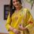 Mustard color ceremonial wear viscose gadhwal fabric readymade kurta set