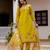 Mustard color ceremonial wear viscose gadhwal fabric readymade kurta set