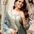 Grey color ceremonial wear chanderi cotton fabric readymade kurta set