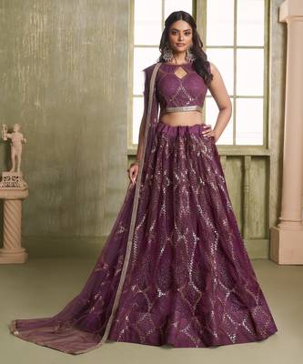 Heavy And Ethnic Wine Color Bridesmaid Lehenga Choli For Ceremonial Presence 1