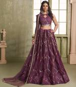 Heavy And Ethnic Wine Color Bridesmaid Lehenga Choli For Ceremonial Presence