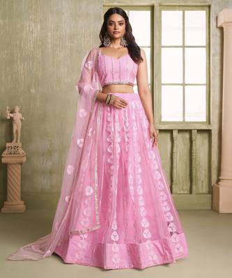 Heavy And Ethnic Pink Color Bridesmaid Lehenga Choli For Ceremonial Presence 1