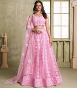 Heavy And Ethnic Pink Color Bridesmaid Lehenga Choli For Ceremonial Presence