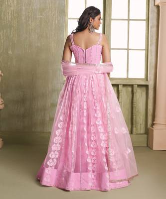 Heavy And Ethnic Pink Color Bridesmaid Lehenga Choli For Ceremonial Presence 2