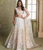 Heavy And Ethnic Off White Color Bridesmaid Lehenga Choli For Ceremonial Presence