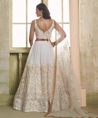 Heavy And Ethnic Off White Color Bridesmaid Lehenga Choli For Ceremonial Presence 2