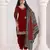 Maroon color roman silk fabric embroidered suit