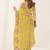 Mustard color gold crush fabric designer embroidered saree