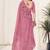 Pink color gold crush fabric designer embroidered saree