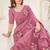 Pink color gold crush fabric designer embroidered saree