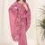 Pink color gold crush fabric designer embroidered saree