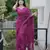 Purple color twill net fabric sequins work ceremonial saree