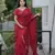 Maroon color twill net fabric sequins work ceremonial saree