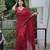 Maroon color twill net fabric sequins work ceremonial saree