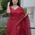 Maroon color twill net fabric sequins work ceremonial saree