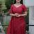 Maroon color twill net fabric sequins work ceremonial saree
