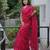 Pink color twill net fabric sequins work ceremonial saree