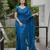 Blue color twill net fabric sequins work ceremonial saree