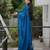 Blue color twill net fabric sequins work ceremonial saree