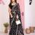 Black color georgette fabric embroidered partywear saree