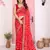 Red color georgette fabric embroidered partywear saree