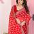 Red color georgette fabric embroidered partywear saree