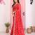 Red color georgette fabric embroidered partywear saree