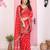 Red color georgette fabric embroidered partywear saree