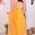 Yellow color georgette fabric embroidered partywear saree