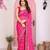 Pink color georgette fabric embroidered partywear saree