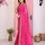Pink color georgette fabric embroidered partywear saree