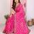 Pink color georgette fabric embroidered partywear saree