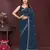 Blue color georgette fabric embroidery work ethnic partywear saree