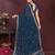 Blue color georgette fabric designer embroidery work ethnic partywear saree