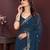 Blue color georgette fabric designer embroidery work ethnic partywear saree