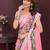 Pink color georgette fabric designer embroidery work ethnic partywear saree