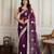 Purple color twill net fabric designer embroidery work ethnic partywear saree