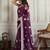 Purple color twill net fabric designer embroidery work ethnic partywear saree