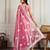 Pink color twill net fabric designer embroidery work ethnic partywear saree