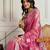 Pink color twill net fabric designer embroidery work ethnic partywear saree