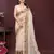 Beige color net fabric embroidery work ethnic partywear saree
