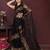 Black color net fabric designer embroidery work ethnic partywear saree