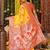 Yellow color blended silk fabric woven jari designer saree