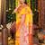 Yellow color blended silk fabric woven jari designer saree