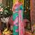 Sea green color blended silk fabric woven jari designer saree